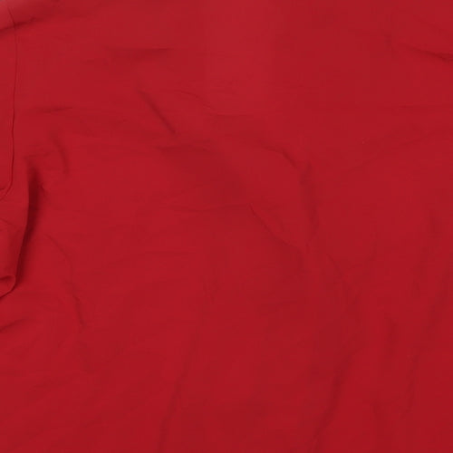 Marks and Spencer Womens Red Polyester Basic Button-Up Size 18 Collared