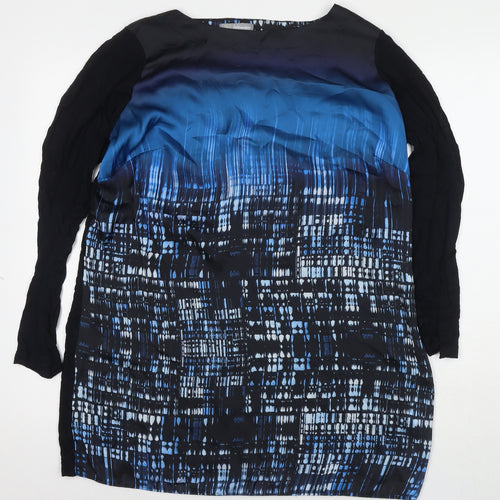 Marks and Spencer Womens Multicoloured Geometric Polyester Tunic Blouse One Size Round Neck