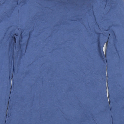 IRIS Womens Blue Acrylic Basic T-Shirt Size S Round Neck
