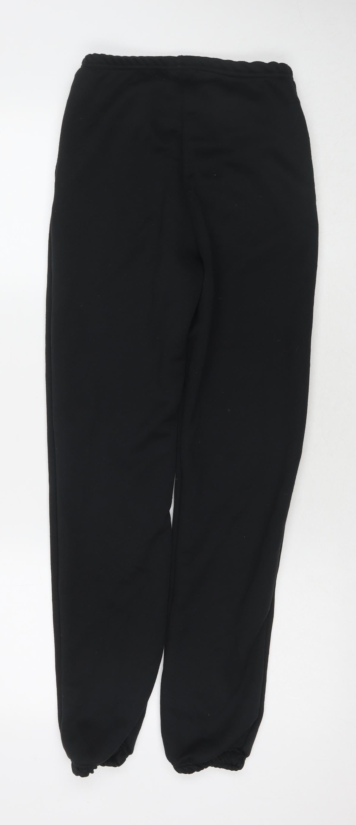 PRETTYLITTLETHING Womens Black Polyester Jogger Trousers Size 6 L29 in Regular