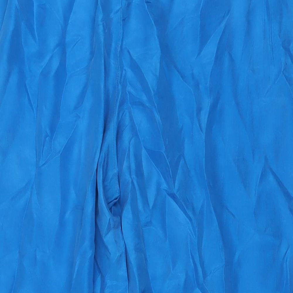 Sensations Womens Blue Silk Harem Trousers Size 18 L25 in Regular Drawstring