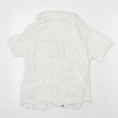 Toast Womens Silver 100% Cotton Tunic Blouse Size 12 Collared