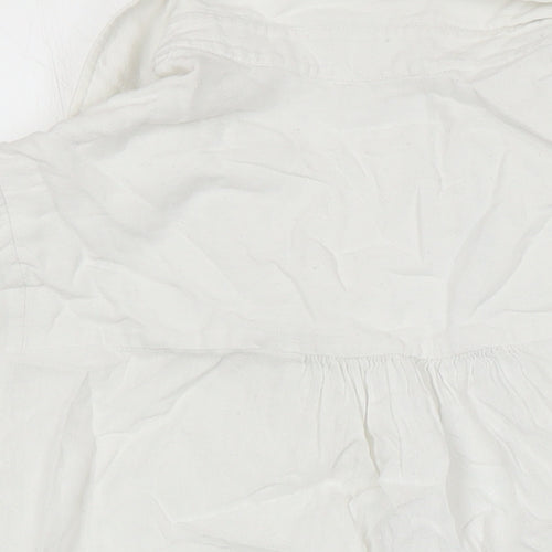 Toast Womens Silver 100% Cotton Tunic Blouse Size 12 Collared