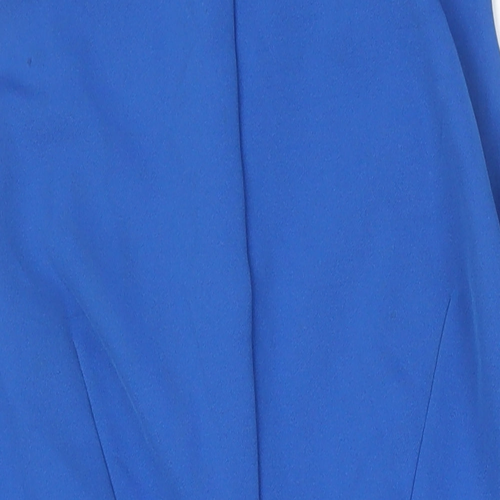 River Island Womens Blue Polyester Pencil Dress Size 14 Boat Neck