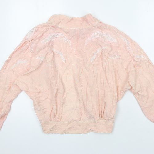 Mercedes & Adrienne Womens Pink Jacket Size S - Beaded detail