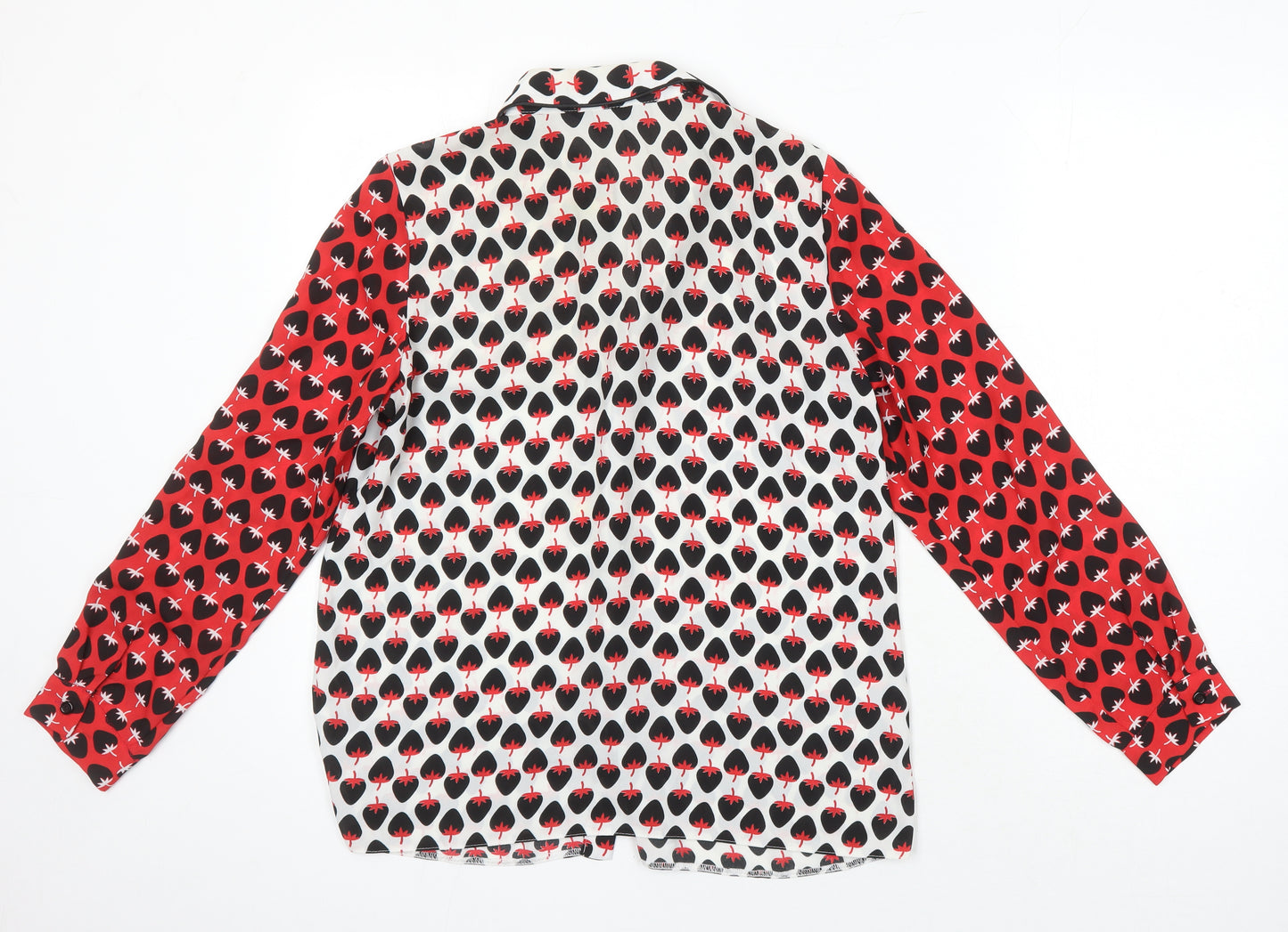 Dorothy Perkins Womens Multicoloured Geometric Polyester Basic Blouse Size 10 Collared - Strawberries
