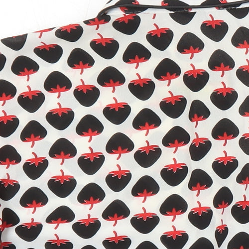Dorothy Perkins Womens Multicoloured Geometric Polyester Basic Blouse Size 10 Collared - Strawberries