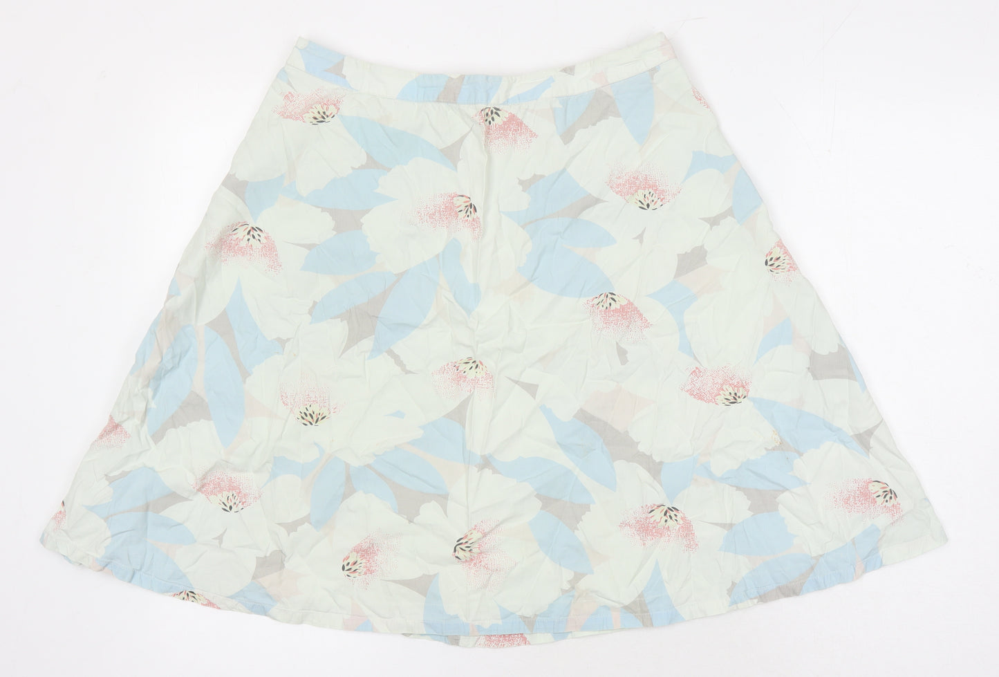 H&M Womens Multicoloured Floral Cotton A-Line Skirt Size 10