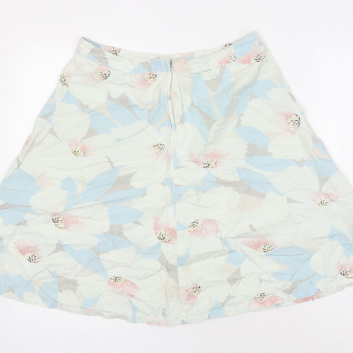 H&M Womens Multicoloured Floral Cotton A-Line Skirt Size 10