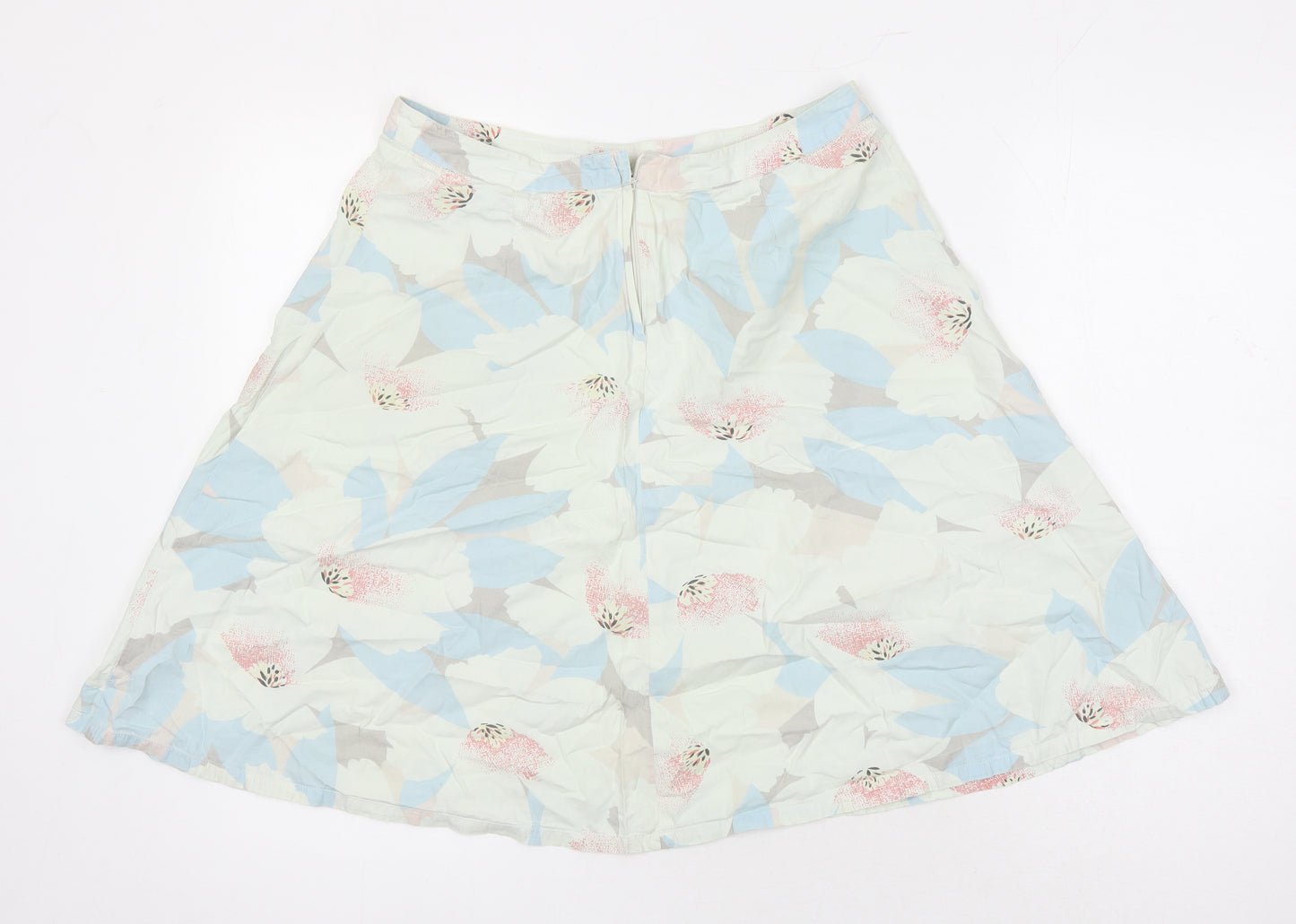 H&M Womens Multicoloured Floral Cotton A-Line Skirt Size 10