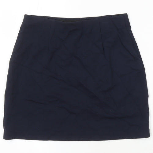 M&S Womens Blue Viscose Mini Skirt Size 10 - Elasticated waist