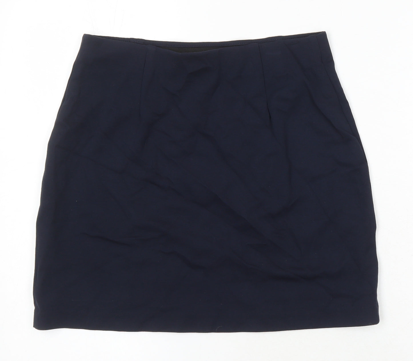 M&S Womens Blue Viscose Mini Skirt Size 10 - Elasticated waist