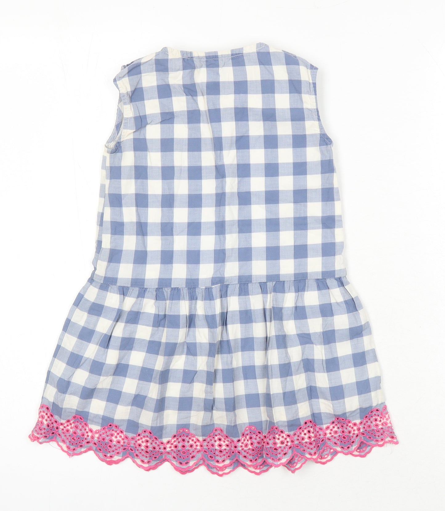 Gap Girls Multicoloured Check Cotton A-Line Size 4 Years Round Neck