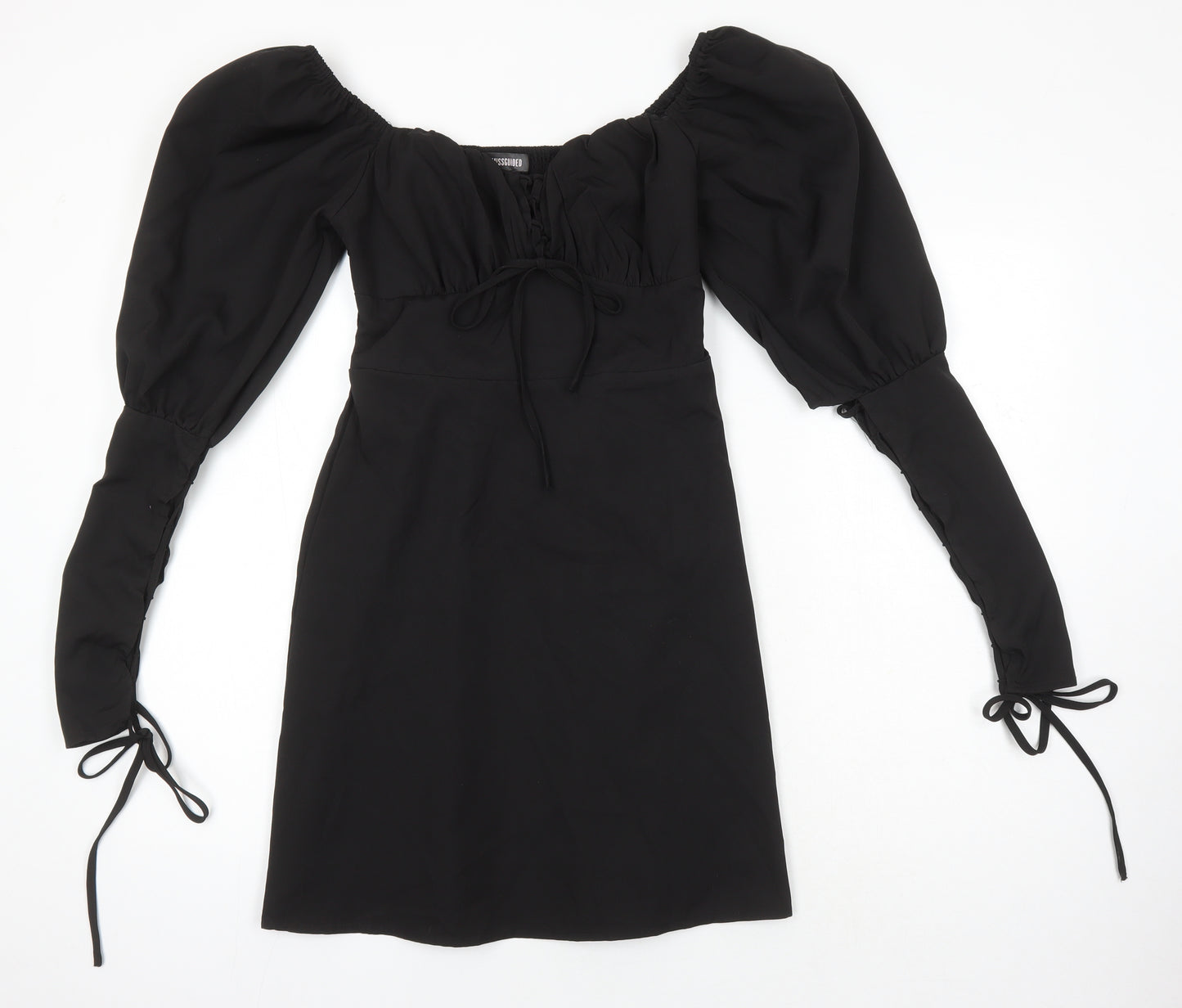Missguided Womens Black Polyester Shift Size 8 Boat Neck