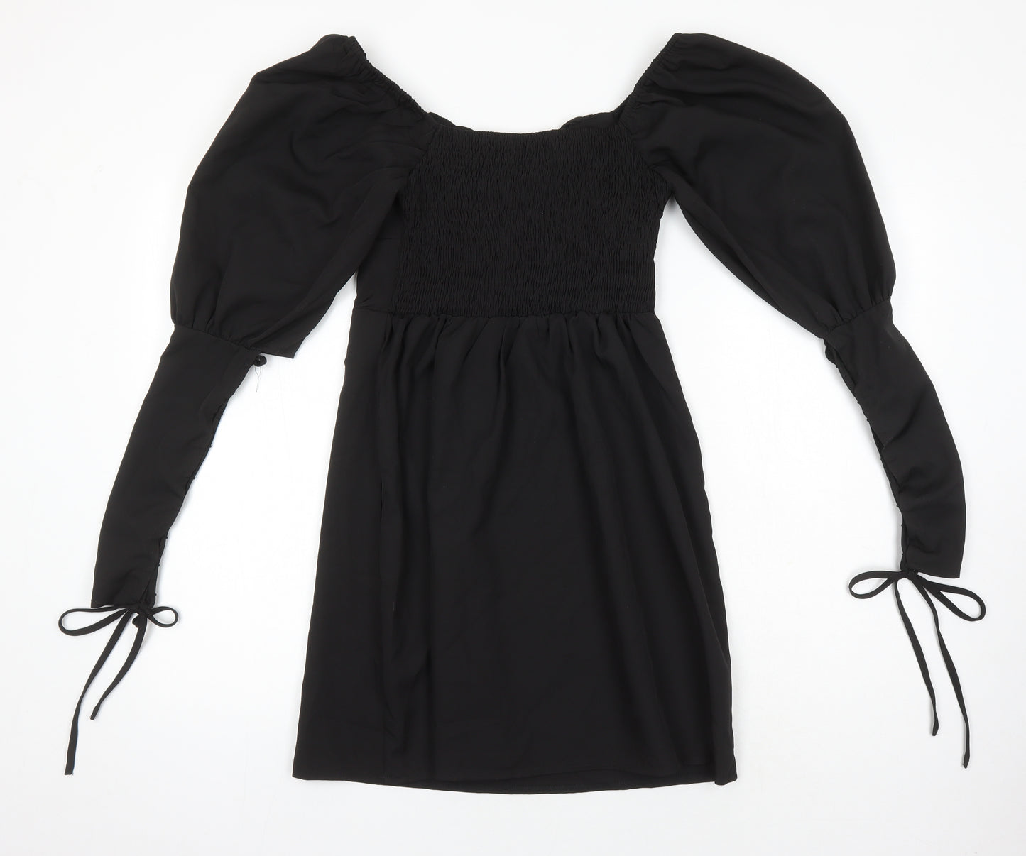 Missguided Womens Black Polyester Shift Size 8 Boat Neck