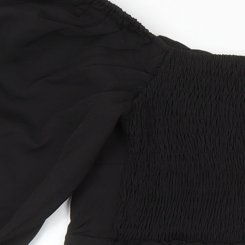 Missguided Womens Black Polyester Shift Size 8 Boat Neck