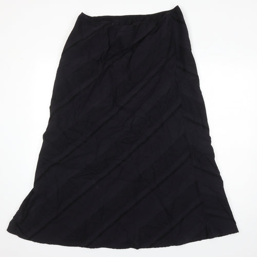 Taillissime Womens Black Herringbone Cotton A-Line Skirt Size 18 - Elasticated waist