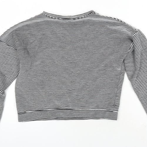 New Look Womens Multicoloured Striped Polyester Basic T-Shirt Size 10 Boat Neck