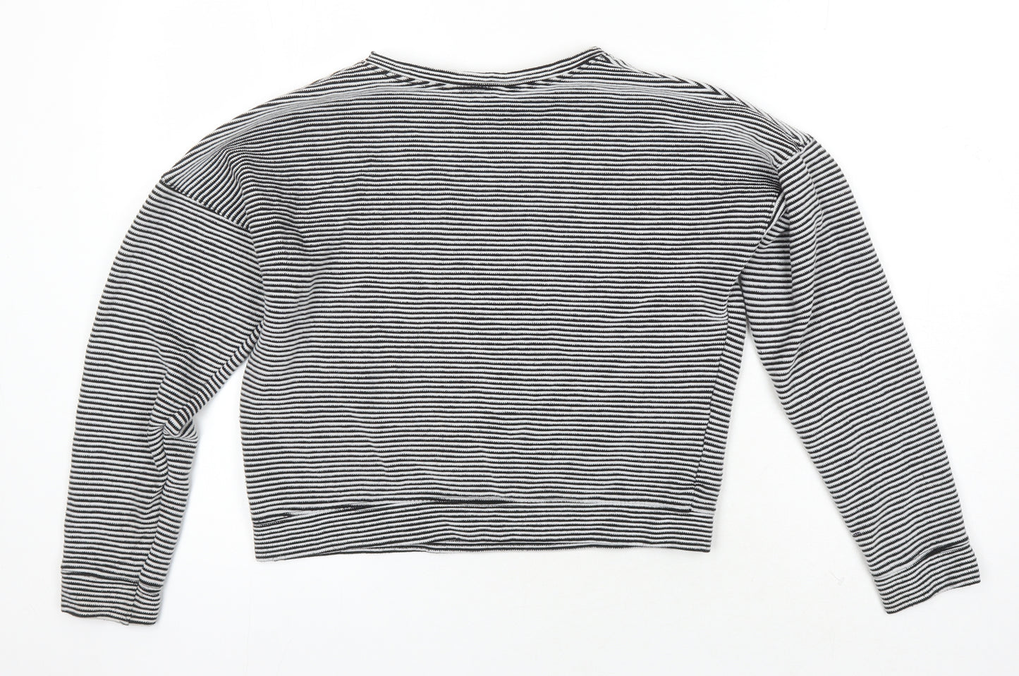 New Look Womens Multicoloured Striped Polyester Basic T-Shirt Size 10 Boat Neck
