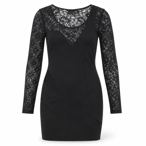 House of Derelon Womens Black Polyester Bodycon Size S Scoop Neck