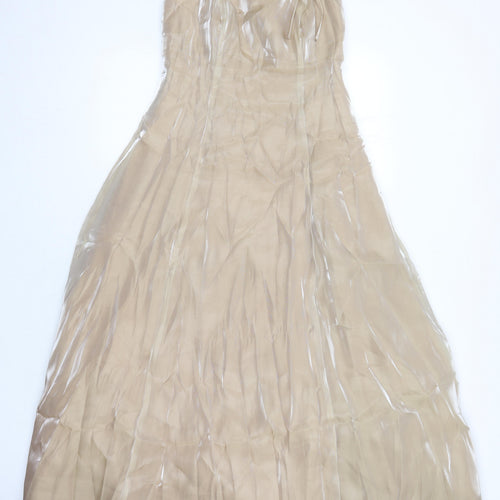 Debut Womens Beige Nylon Ball Gown Size 10 Sweetheart