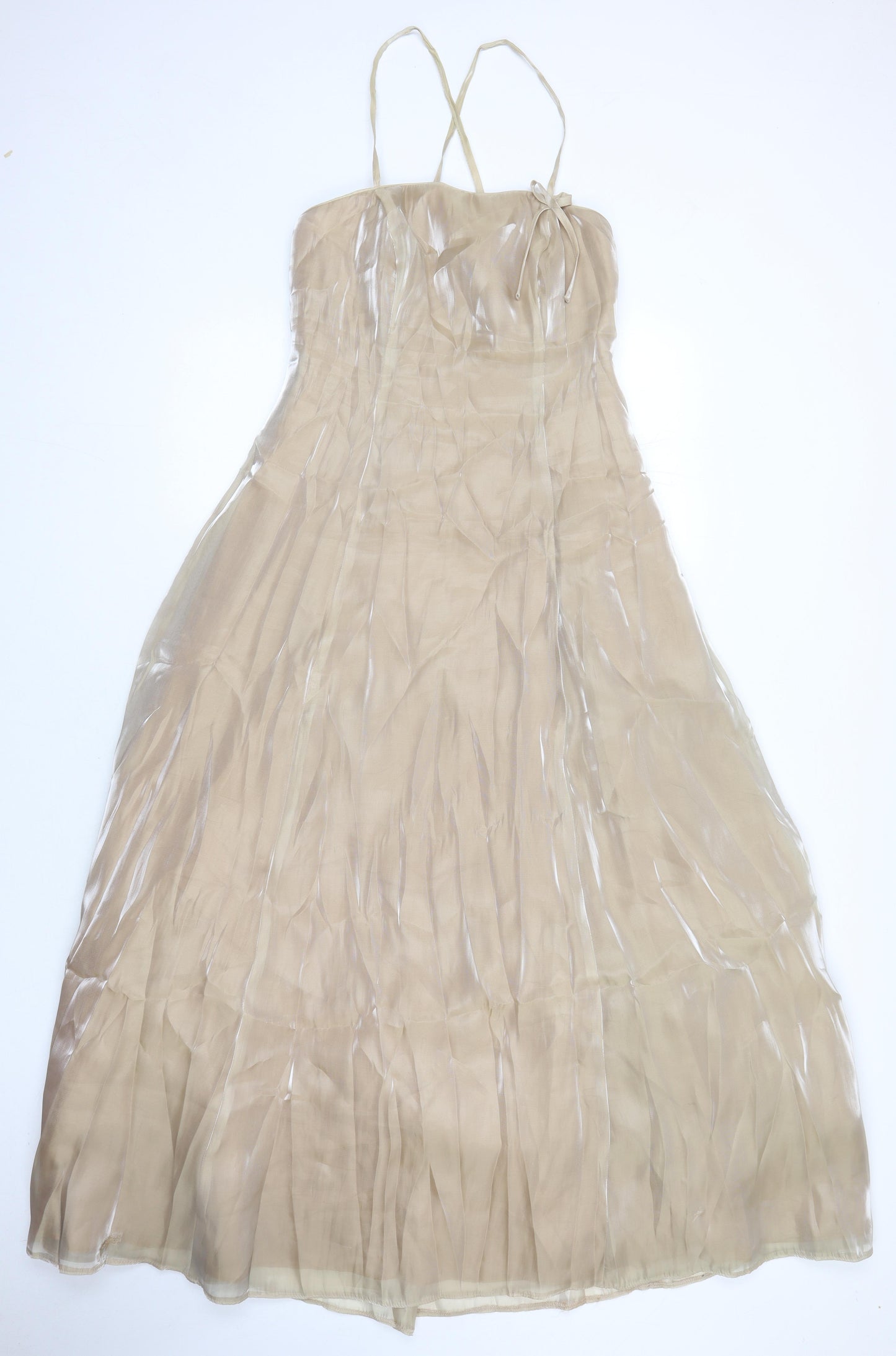 Debut Womens Beige Nylon Ball Gown Size 10 Sweetheart