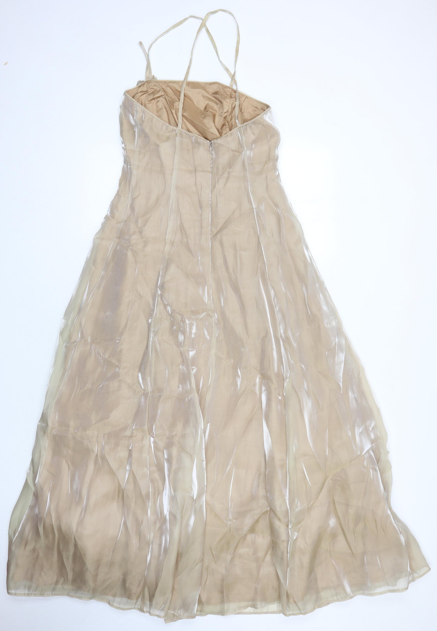Debut Womens Beige Nylon Ball Gown Size 10 Sweetheart
