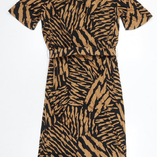 Petra Womens Multicoloured Geometric 100% Cotton Shirt Dress Size 14 V-Neck