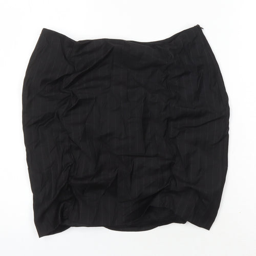 Lambros milona Womens Black Viscose Mini Skirt Size 14 Zip