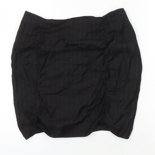 Lambros milona Womens Black Viscose Mini Skirt Size 14 Zip