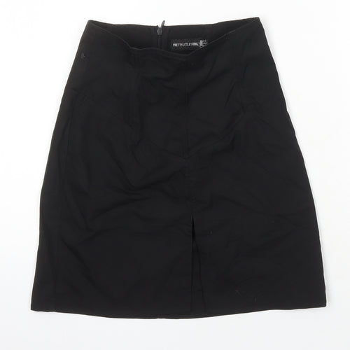 PRETTY LITTLE THING Womens Black Polyester Mini Skirt Size 6