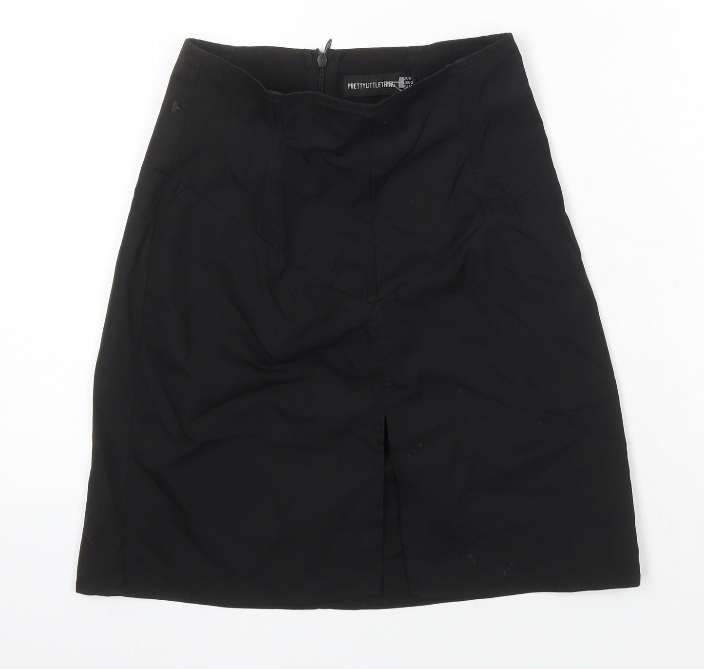 PRETTY LITTLE THING Womens Black Polyester Mini Skirt Size 6