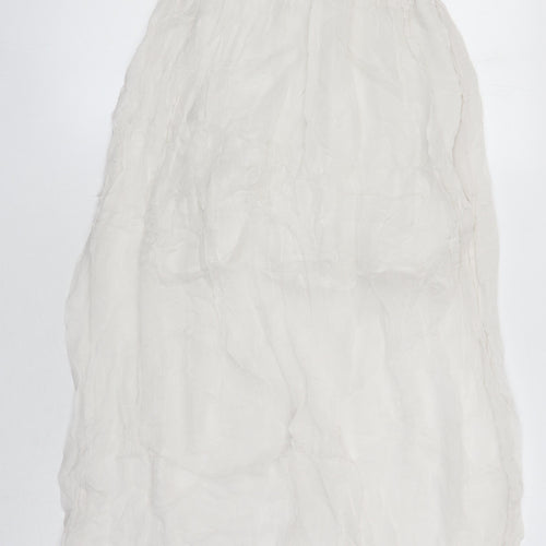 Topshop Womens White Trivinyl Maxi Size 8 Scoop Neck Zip