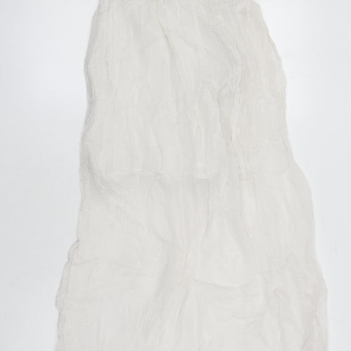 Topshop Womens White Trivinyl Maxi Size 8 Scoop Neck Zip