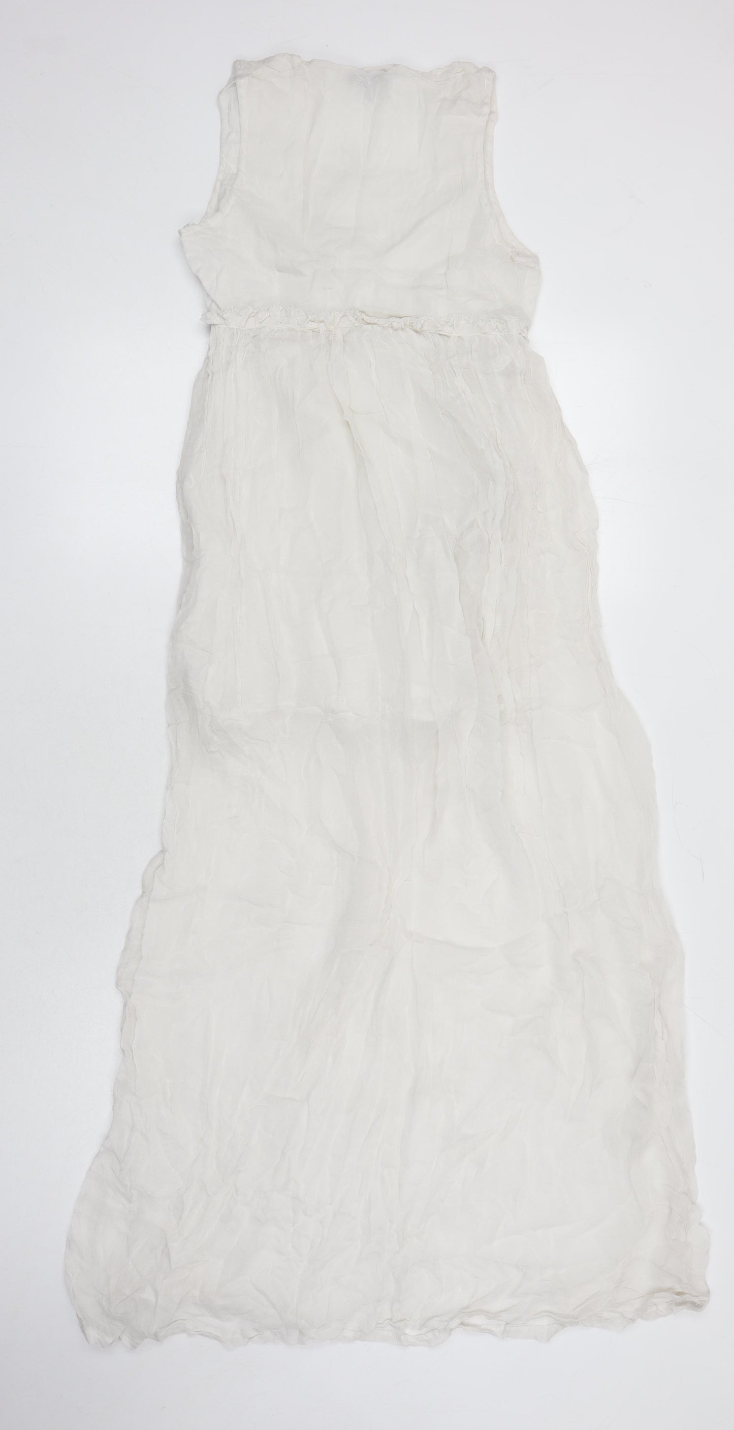 Topshop Womens White Trivinyl Maxi Size 8 Scoop Neck Zip