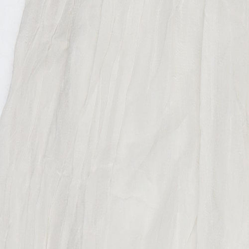 Topshop Womens White Trivinyl Maxi Size 8 Scoop Neck Zip