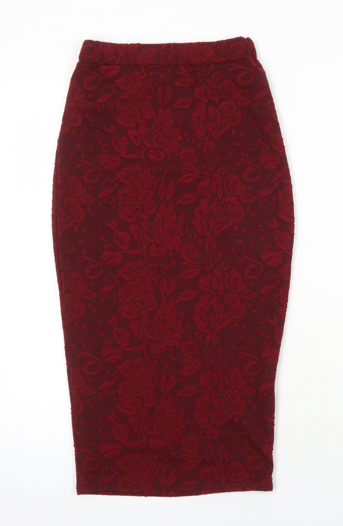 Select Womens Red Polyester Straight & Pencil Skirt Size 8 - Elasticated waist