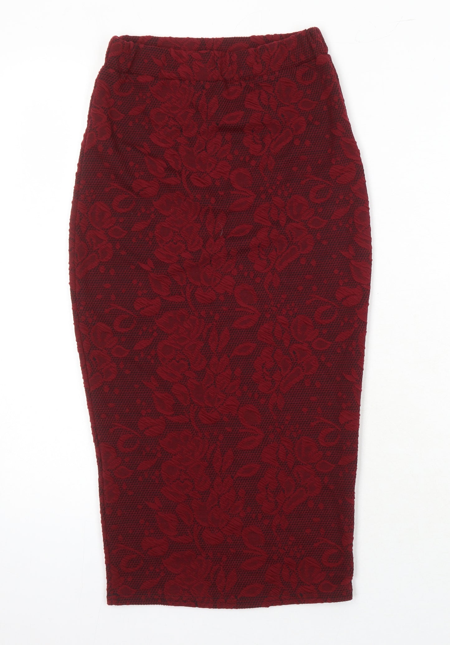 Select Womens Red Polyester Straight & Pencil Skirt Size 8 - Elasticated waist