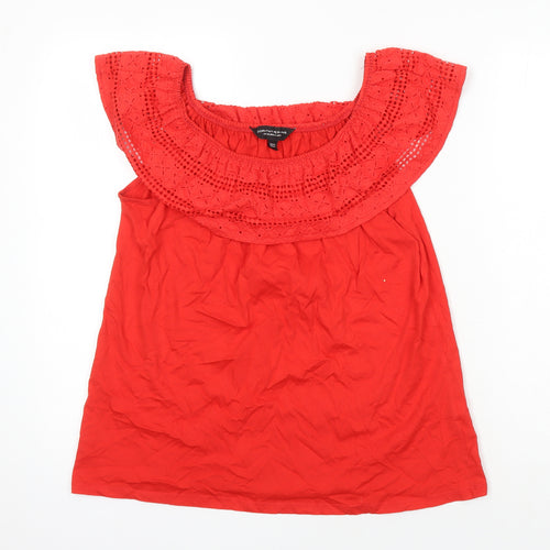 Dorothy Perkins Womens Red Cotton Tunic T-Shirt Size 16 Boat Neck