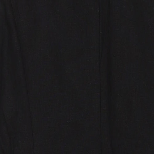 BHS Womens Black Linen Shift Size 14 Round Neck