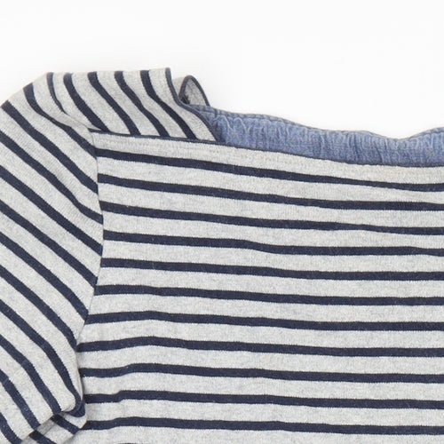 Joules Womens Multicoloured Striped 100% Cotton Sheath Size 10 Square Neck - Pockets on front