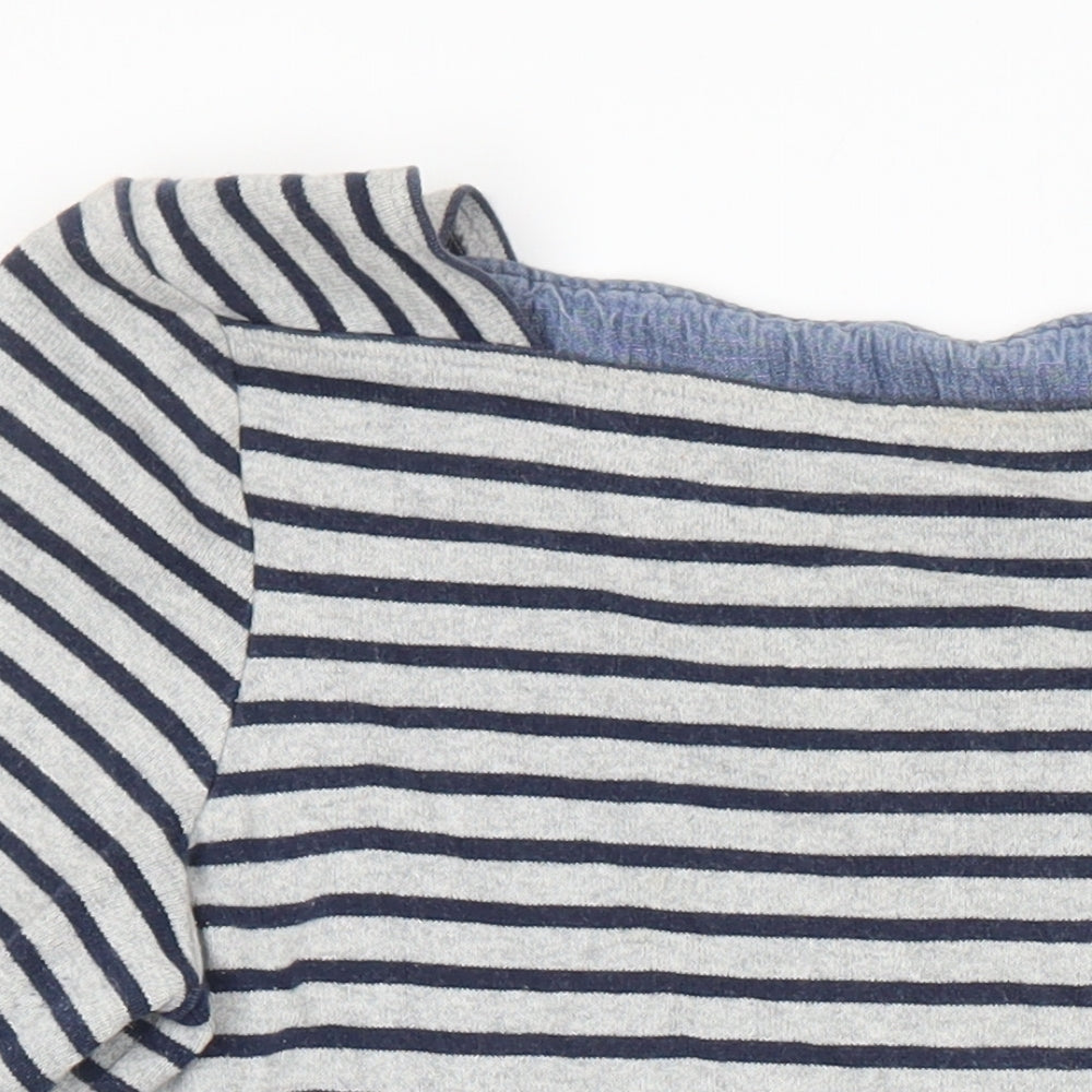 Joules Womens Multicoloured Striped 100% Cotton Sheath Size 10 Square Neck - Pockets on front
