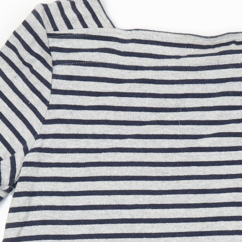 Joules Womens Multicoloured Striped 100% Cotton Sheath Size 10 Square Neck - Pockets on front