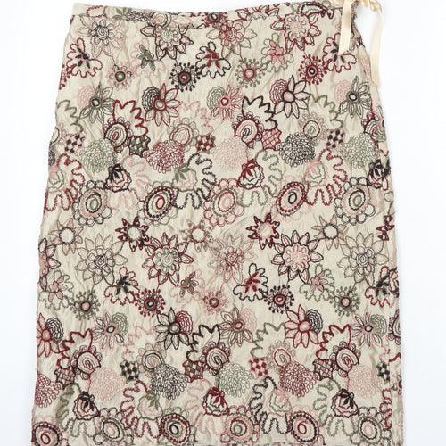 Anthology Womens Multicoloured Floral Silk Skort Skirt Size S Zip