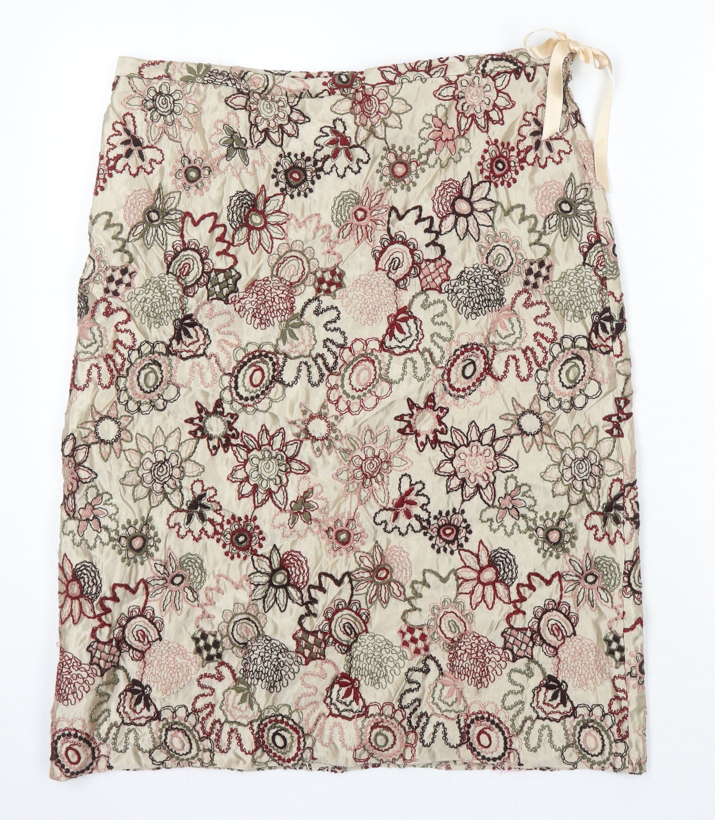 Anthology Womens Multicoloured Floral Silk Skort Skirt Size S Zip