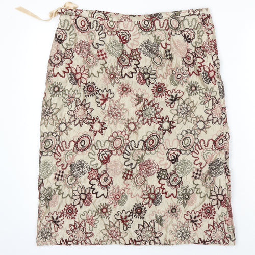 Anthology Womens Multicoloured Floral Silk Skort Skirt Size S Zip