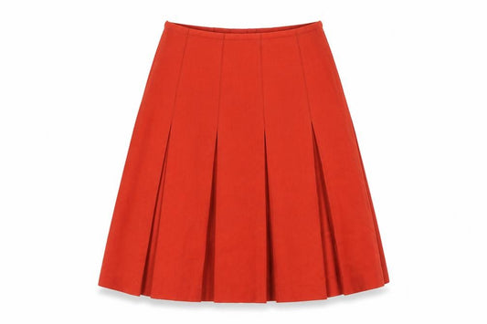 Front view of Hammer Modell women’s multicoloured polycarbamide pleated skirt, size UK 8, zip