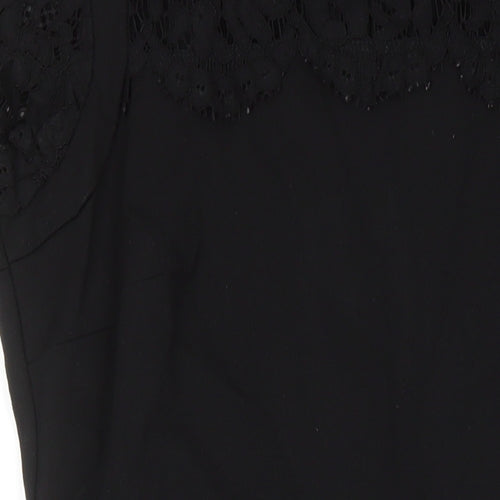 Dahlia Womens Black Viscose Pencil Dress Size XS Round Neck Zip