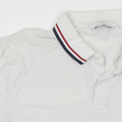 NEXT Mens White Cotton Polo Size L Collared