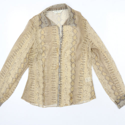 Dorothy Perkins Womens Multicoloured Animal Print Polyester Basic Blouse Size 10 Collared